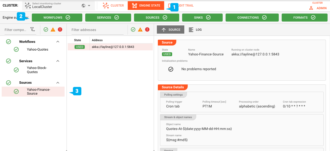 Engine status with Deployment activated