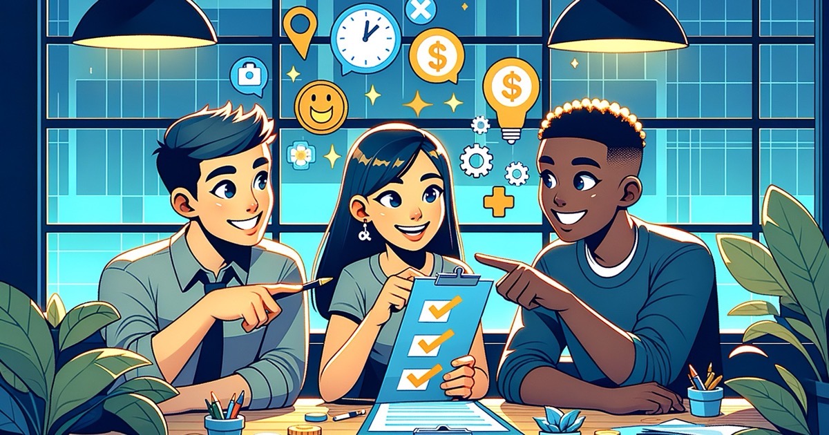 A team of engineers working through a pipeline checklist together